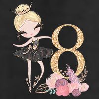 8th Birthday Ballerina Dancer Ballet Black Tutu 7 Panel Mesh Trucker Snapback Hat