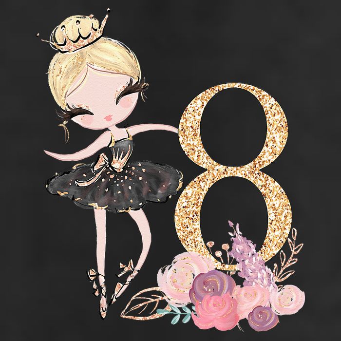 8th Birthday Ballerina Dancer Ballet Black Tutu 7 Panel Mesh Trucker Snapback Hat