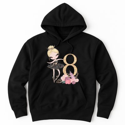 8th Birthday Ballerina Dancer Ballet Black Tutu Hoodie