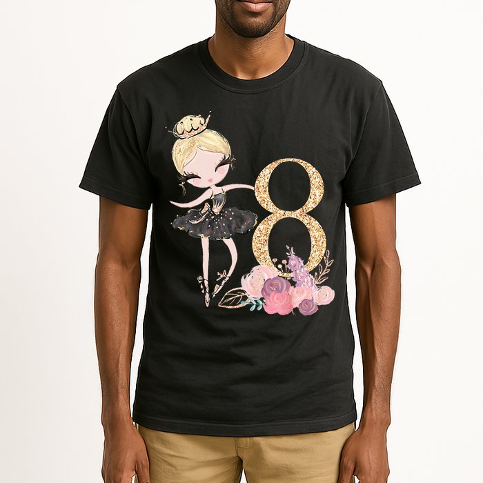 8th Birthday Ballerina Dancer Ballet Black Tutu Tall T-Shirt