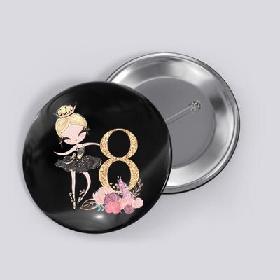 8th Birthday Ballerina Dancer Ballet Black Tutu Button