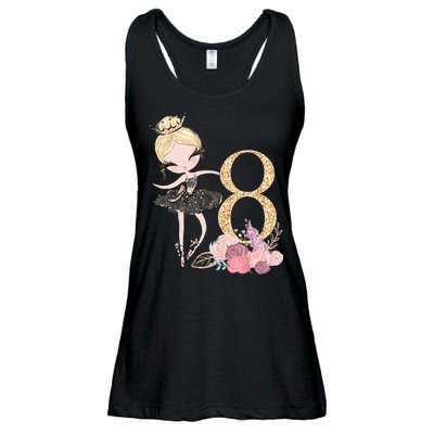 8th Birthday Ballerina Dancer Ballet Black Tutu Ladies Essential Flowy Tank