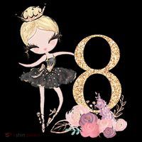 8th Birthday Ballerina Dancer Ballet Black Tutu Premium T-Shirt