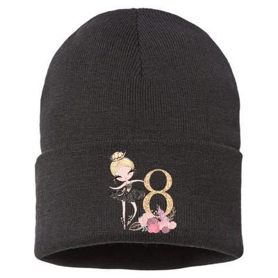 8th Birthday Ballerina Dancer Ballet Black Tutu Sustainable Knit Beanie