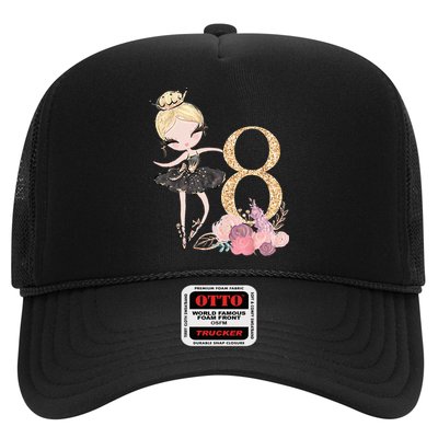 8th Birthday Ballerina Dancer Ballet Black Tutu Trucker Hat