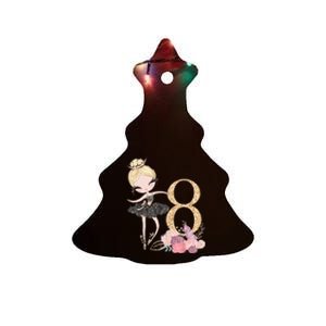 8th Birthday Ballerina Dancer Ballet Black Tutu Ceramic Tree Ornament