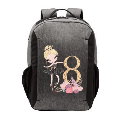 8th Birthday Ballerina Dancer Ballet Black Tutu Vector Backpack
