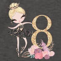 8th Birthday Ballerina Dancer Ballet Black Tutu Vector Backpack