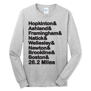 8 Boroughs Boston Running Marathon Running Tall Long Sleeve T-Shirt