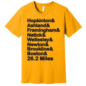 8 Boroughs Boston Running Marathon Running Premium T-Shirt