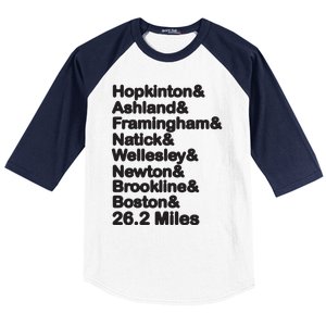 8 Boroughs Boston Running Marathon Running Baseball Sleeve Shirt