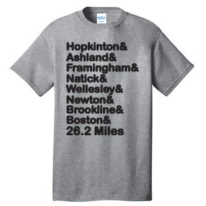 8 Boroughs Boston Running Marathon Running Tall T-Shirt