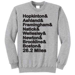 8 Boroughs Boston Running Marathon Running Tall Sweatshirt