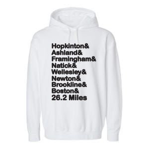 8 Boroughs Boston Running Marathon Running Garment-Dyed Fleece Hoodie