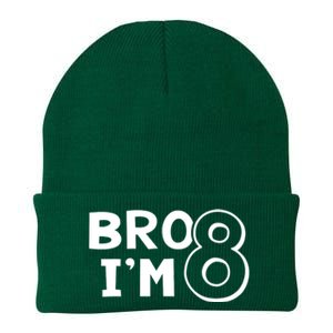 8th Birthday Boy Bro I’m 8 Year Old Eight Eighth Party Knit Cap Winter Beanie