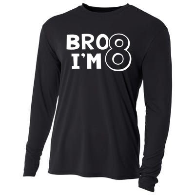 8th Birthday Boy Bro I’m 8 Year Old Eight Eighth Party Cooling Performance Long Sleeve Crew