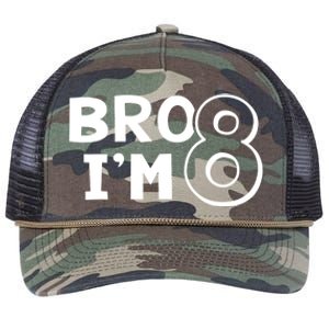 8th Birthday Boy Bro I’m 8 Year Old Eight Eighth Party Retro Rope Trucker Hat Cap