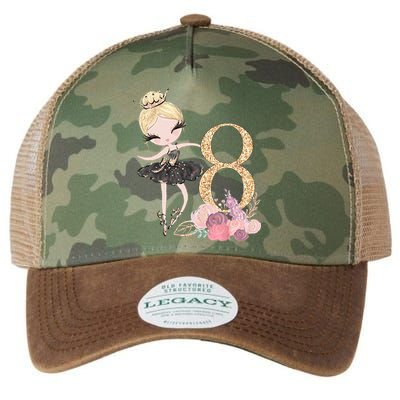 8th Birthday Ballerina Dancer Ballet Black Legacy Tie Dye Trucker Hat
