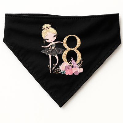 8th Birthday Ballerina Dancer Ballet Black USA-Made Doggie Bandana