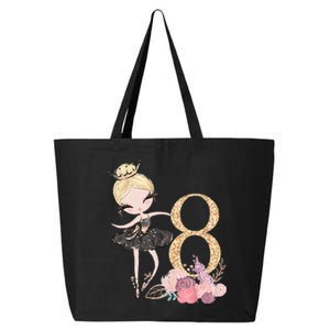 8th Birthday Ballerina Dancer Ballet Black 25L Jumbo Tote