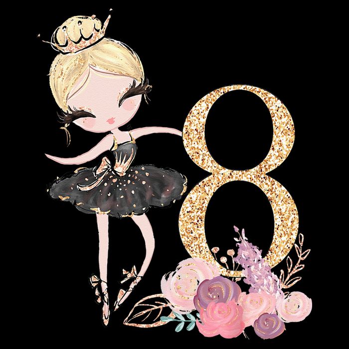 8th Birthday Ballerina Dancer Ballet Black Wool Snapback Cap