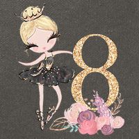 8th Birthday Ballerina Dancer Ballet Black Cotton Canvas Backpack