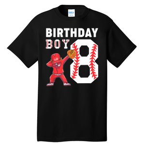 8th Birthday Boy Baseball Player Tall T-Shirt