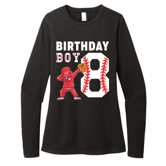 8th Birthday Boy Baseball Player Womens CVC Long Sleeve Shirt