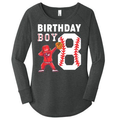 8th Birthday Boy Baseball Player Women's Perfect Tri Tunic Long Sleeve Shirt