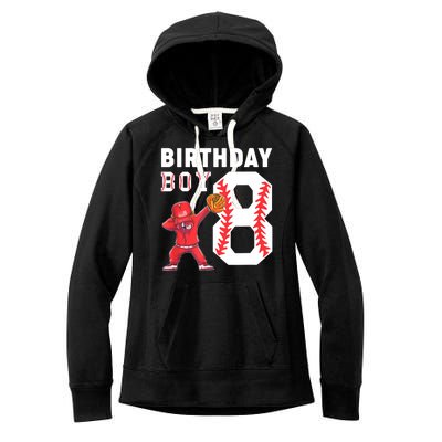 8th Birthday Boy Baseball Player Women's Fleece Hoodie