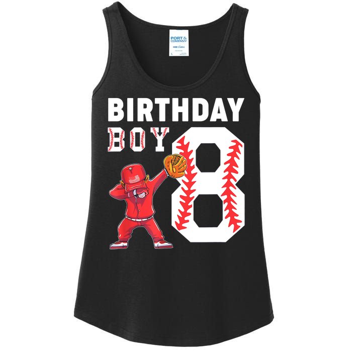 8th Birthday Boy Baseball Player Ladies Essential Tank