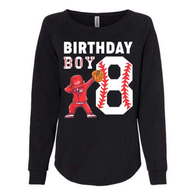 8th Birthday Boy Baseball Player Womens California Wash Sweatshirt