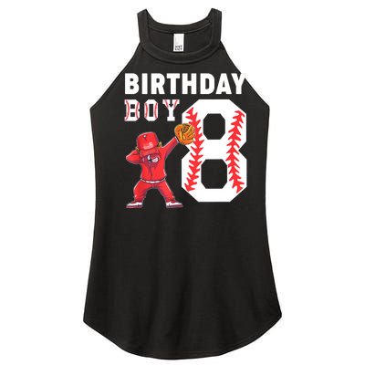 8th Birthday Boy Baseball Player Women's Perfect Tri Rocker Tank