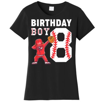 8th Birthday Boy Baseball Player Women's T-Shirt