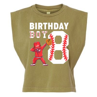 8th Birthday Boy Baseball Player Garment-Dyed Women's Muscle Tee