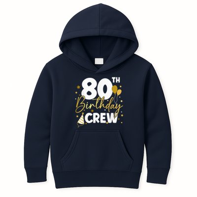 80th Birthday Crew Eighty Years Old Bday Squad Matching Kids Hoodie