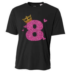 8th Birthday Crown 8 Years Old Bday Cooling Performance Crew T-Shirt