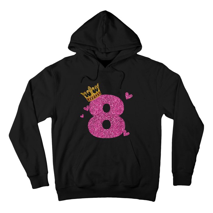 8th Birthday Crown 8 Years Old Bday Hoodie