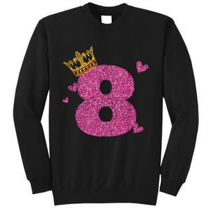 8th Birthday Crown 8 Years Old Bday Sweatshirt