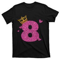 8th Birthday Crown 8 Years Old Bday T-Shirt