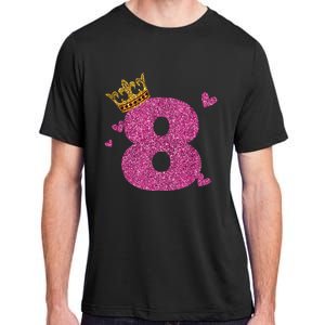 8th Birthday Crown 8 Years Old Bday Adult ChromaSoft Performance T-Shirt