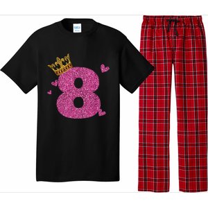 8th Birthday Crown 8 Years Old Bday Pajama Set