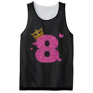 8th Birthday Crown 8 Years Old Bday Mesh Reversible Basketball Jersey Tank