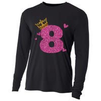 8th Birthday Crown 8 Years Old Bday Cooling Performance Long Sleeve Crew