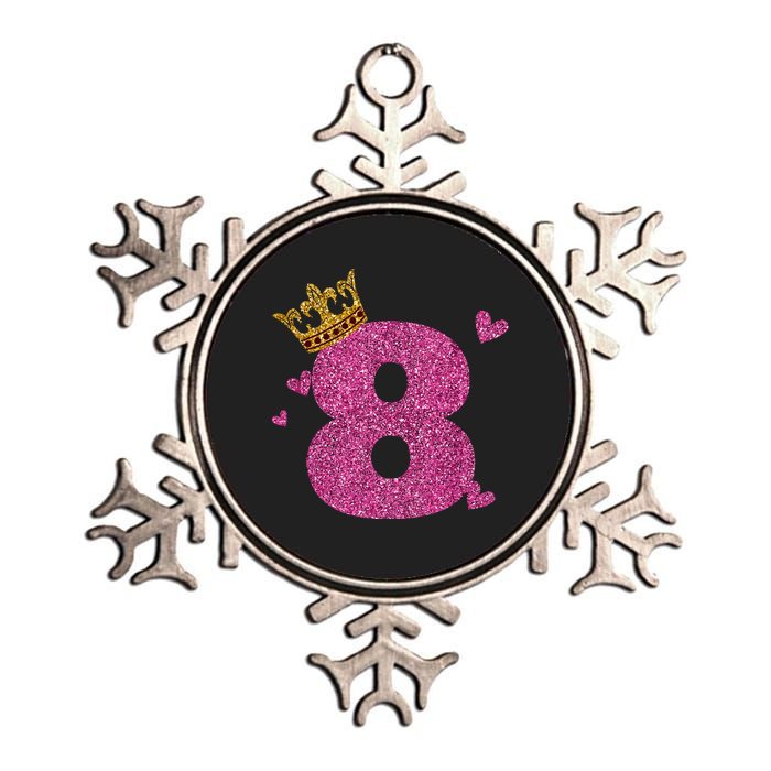 8th Birthday Crown 8 Years Old Bday Metallic Star Ornament