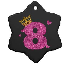 8th Birthday Crown 8 Years Old Bday Ceramic Star Ornament