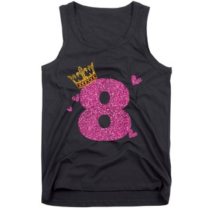 8th Birthday Crown 8 Years Old Bday Tank Top