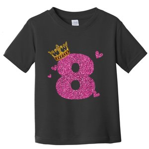 8th Birthday Crown 8 Years Old Bday Toddler T-Shirt