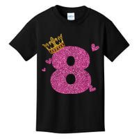 8th Birthday Crown 8 Years Old Bday Kids T-Shirt