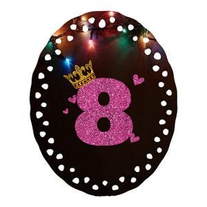 8th Birthday Crown 8 Years Old Bday Ceramic Oval Ornament